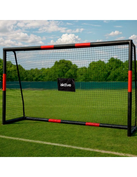 Baliza de futebol 240x85x160 cm com proteção e 7 pinos