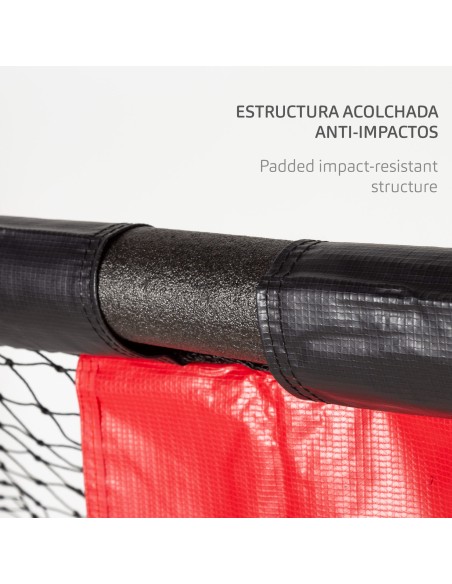Baliza de futebol 240x85x160 cm com proteção e 7 pinos