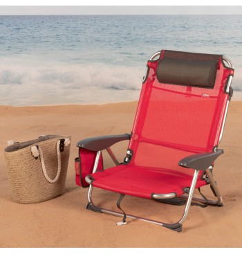 Cadeira de praia baixa XL multiposição 51x45x76 cm... 2