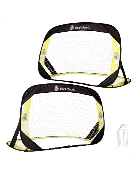 Real Madrid Conjunto 2 balizas de futebol pop-up 120x80x80 cm