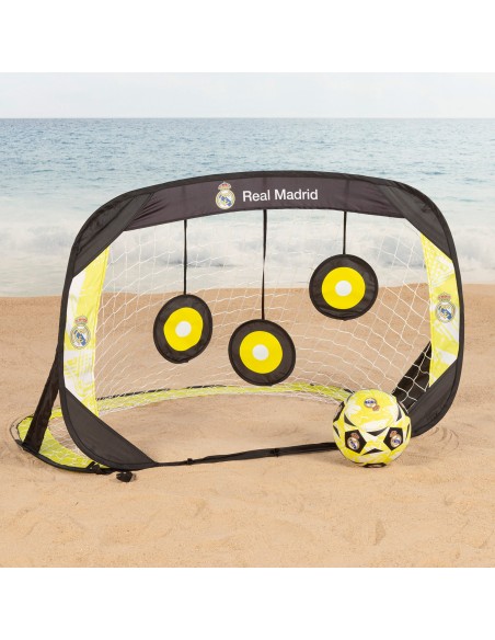 Real Madrid Portería pop-up 4 en 1 con 4 piquetas 120x80x80 cm
