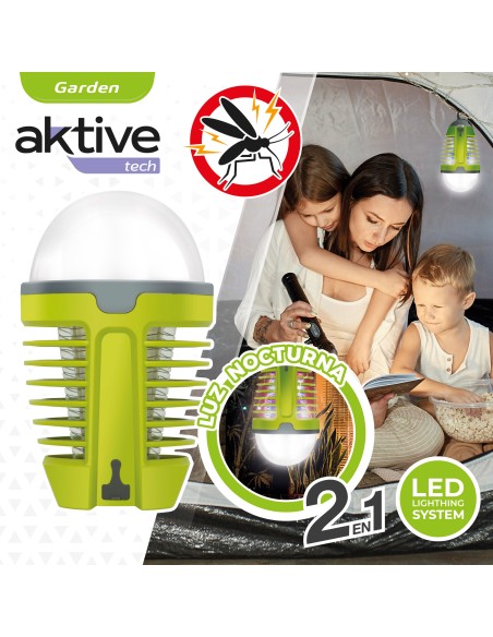 Lâmpada UV anti-mosquitos com luz LED noturna