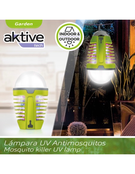 Lâmpada UV anti-mosquitos com luz LED noturna
