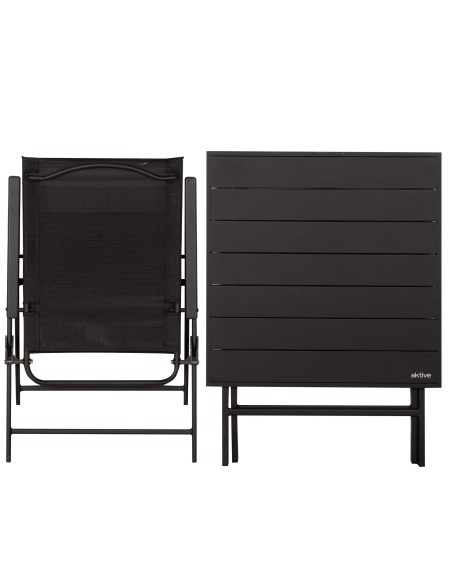 Conjunto de mesa e 2 cadeiras de jardim dobráveis