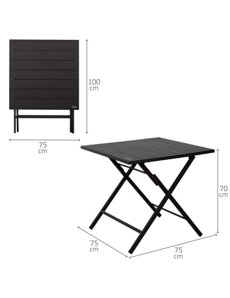 Conjunto de mesa e 2 cadeiras de jardim dobráveis