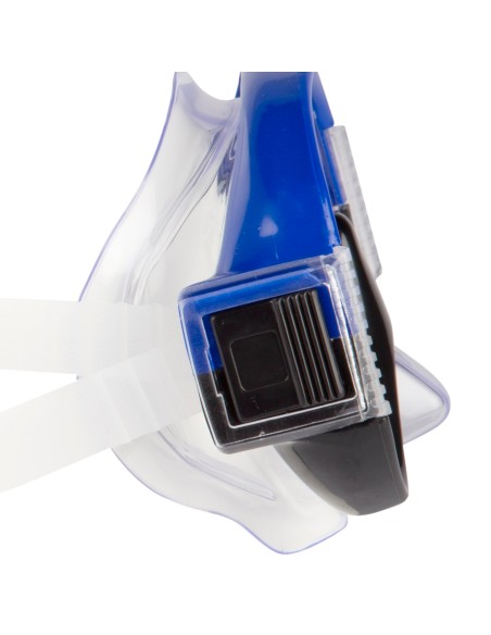 Conjunto de snorkel e óculos de mergulho azul/preto para adultos