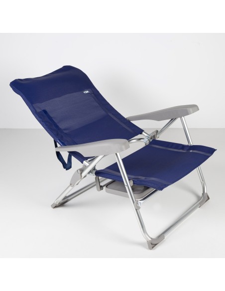 Pack 2 cadeiras azul marinho com mesa + guarda-sol 220 cm