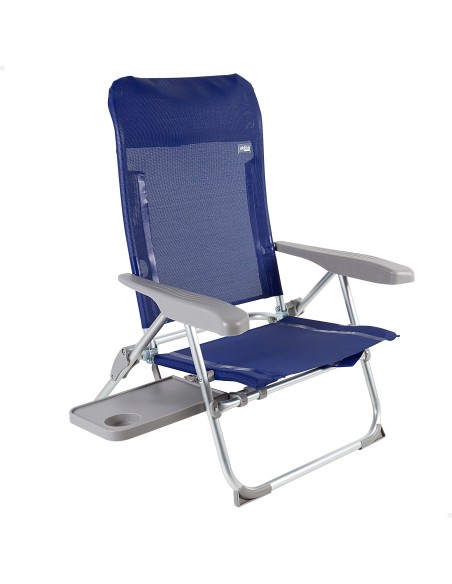 Pack 2 cadeiras azul marinho com mesa + guarda-sol 220 cm