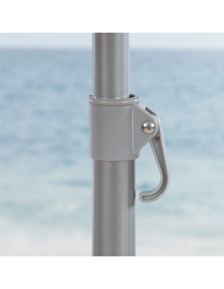 Pack 2 cadeiras azul marinho + guarda-sol 180 cm riscas | Aktive
