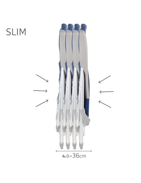 Pack 2 cadeiras azul marinho + guarda-sol 180 cm riscas | Aktive