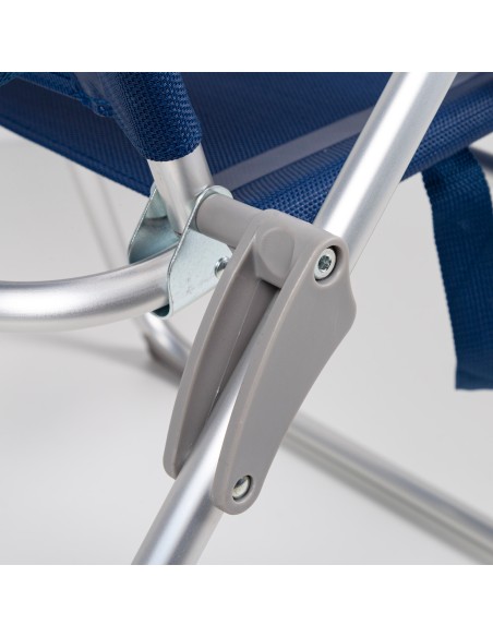 Pack 2 cadeiras azul marinho + guarda-sol 180 cm riscas | Aktive