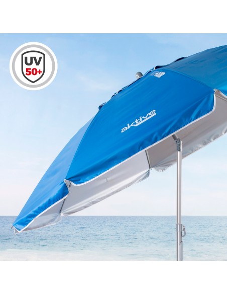 Pack 2 espreguiçadeiras riscas + guarda-sol twister 220 cm | Aktive