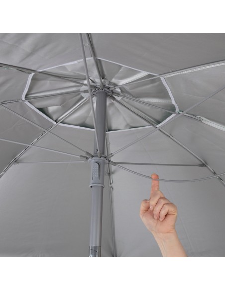 Pack 2 espreguiçadeiras riscas + guarda-sol twister 220 cm | Aktive