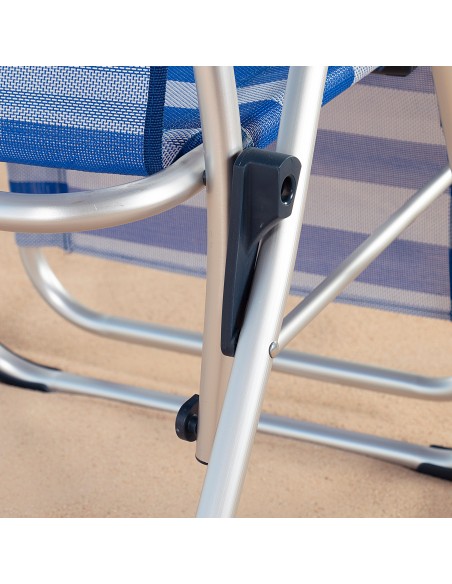 Pack 2 espreguiçadeiras riscas + guarda-sol twister 220 cm | Aktive