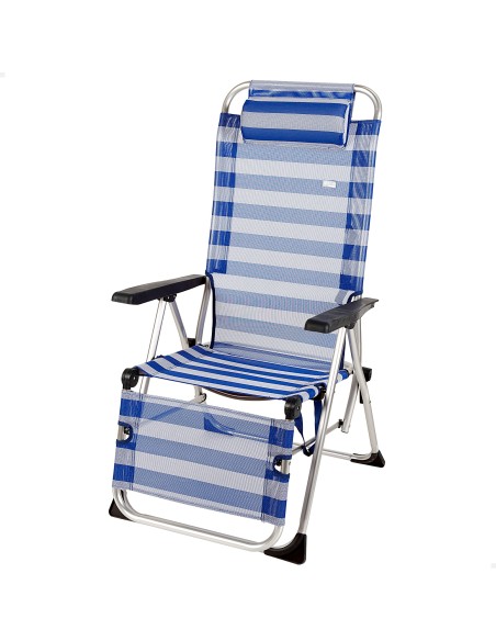 Pack 2 espreguiçadeiras riscas + guarda-sol twister 220 cm | Aktive