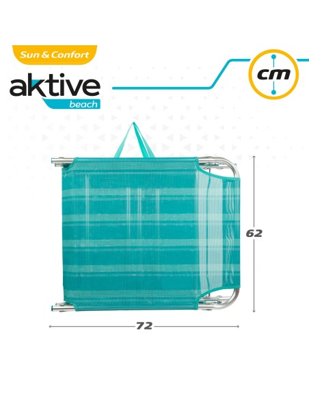 Pack 2 espreguiçadeiras turquesa + guarda-sol 220 cm | Aktive