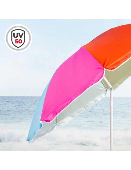 Pack 2 cadeiras turquesa com bolso + guarda-sol 180 cm | Aktive