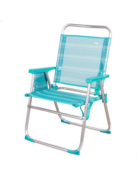 Pack 2 cadeiras turquesa com bolso + guarda-sol 180 cm | Aktive
