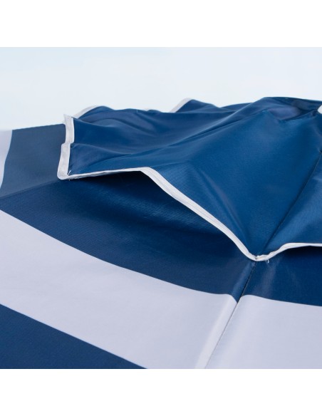 Pack 2 cadeiras azul + guarda-sol riscado 200 cm | Aktive