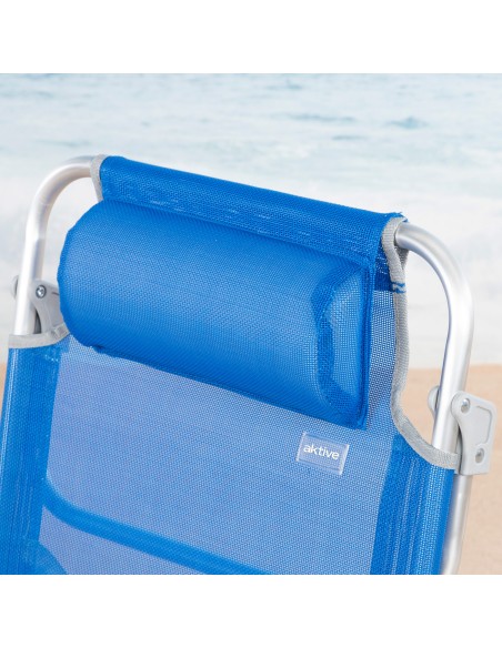 Pack 2 cadeiras azul + guarda-sol riscado 200 cm | Aktive