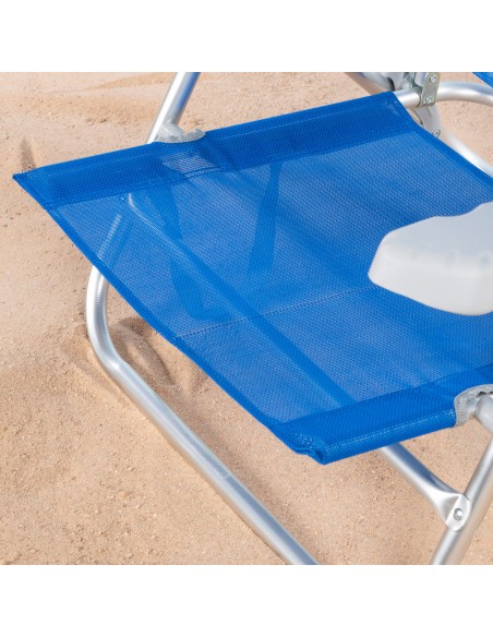 Pack 2 cadeiras azul + guarda-sol riscado 200 cm | Aktive