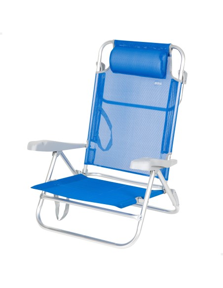 Pack 2 cadeiras azul + guarda-sol riscado 200 cm | Aktive