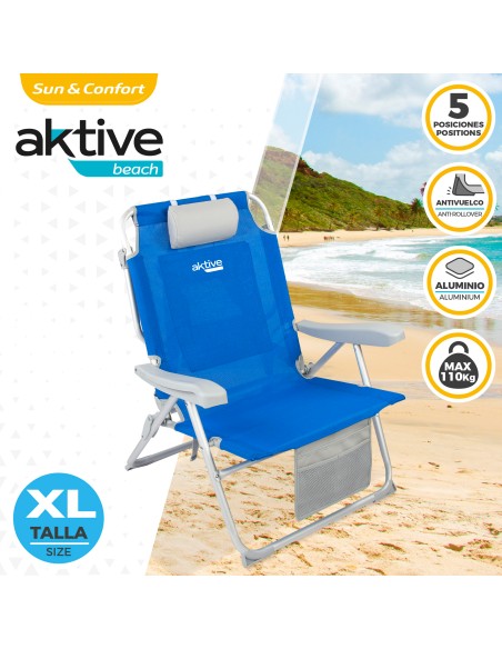 Pack 2 cadeiras mochila XXL + guarda-sol 220 cm