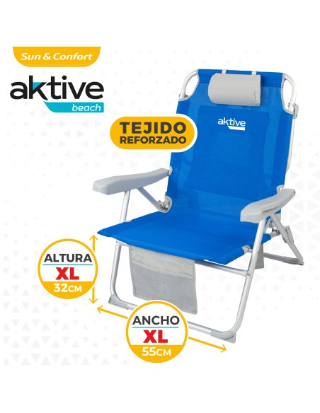 Pack 2 cadeiras mochila XXL + guarda-sol 220 cm