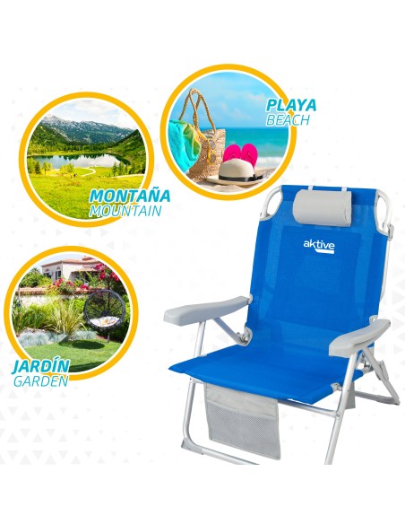 Pack 2 cadeiras mochila XXL + guarda-sol 220 cm