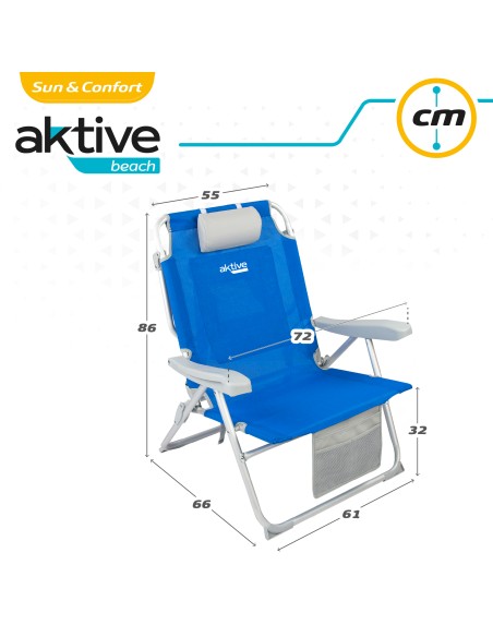 Pack 2 cadeiras mochila XXL + guarda-sol 220 cm