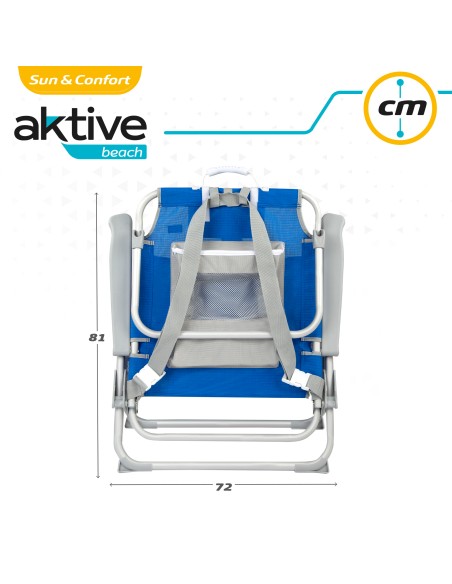 Pack 2 cadeiras mochila XXL + guarda-sol 220 cm