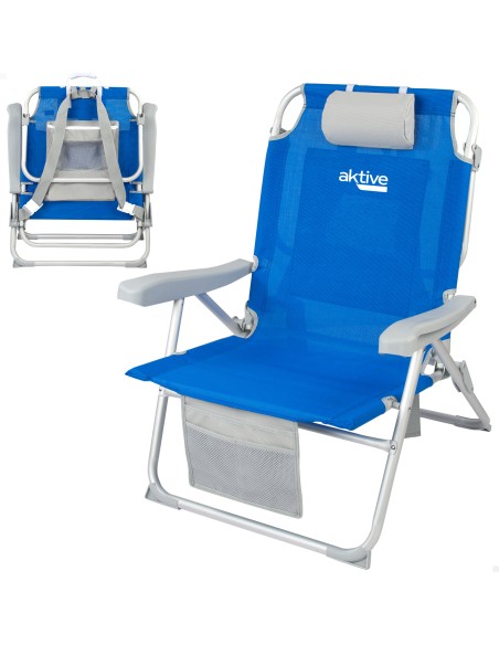 Pack 2 cadeiras mochila XXL + guarda-sol 220 cm
