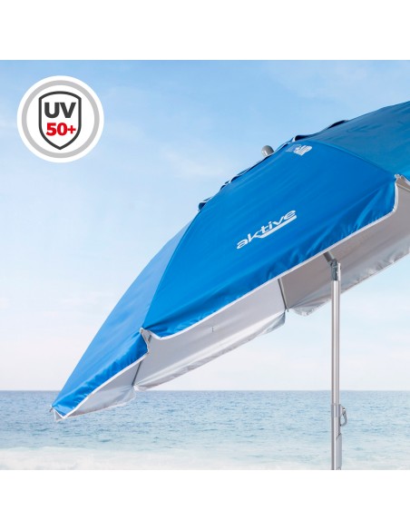 Pack 2 cadeiras riscas + guarda-sol twister 200 cm azul