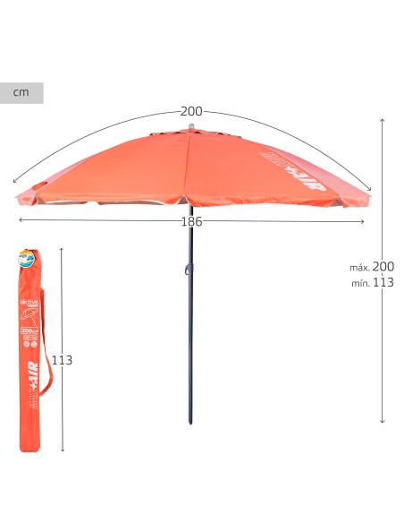Pack 2 cadeiras mochila coral + guarda-sol 200 cm | Aktive