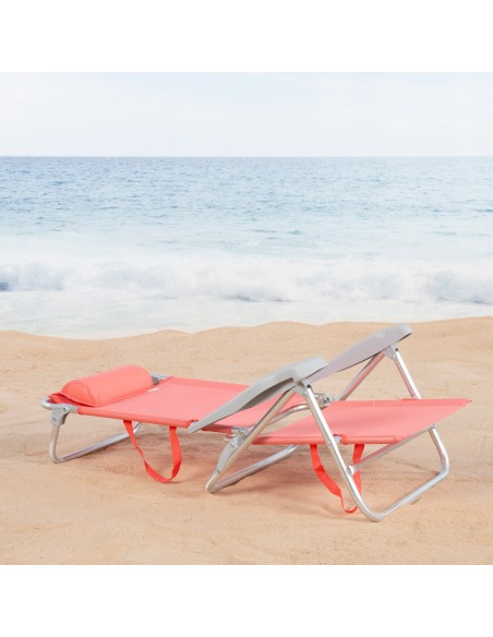 Pack 2 cadeiras mochila coral + guarda-sol 200 cm | Aktive