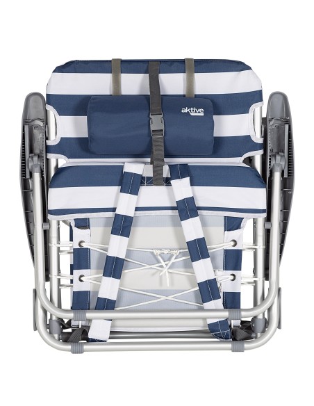 Pack 2 cadeiras mochila + guarda-sol 240 cm com pára-ventos | Aktive
