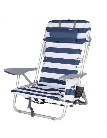 Pack 2 cadeiras mochila + guarda-sol 240 cm com pára-ventos | Aktive