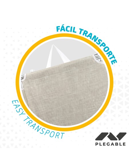 Pack 2 espreguiçadeiras bege + guarda-sol 220 cm multicolorido | Aktive