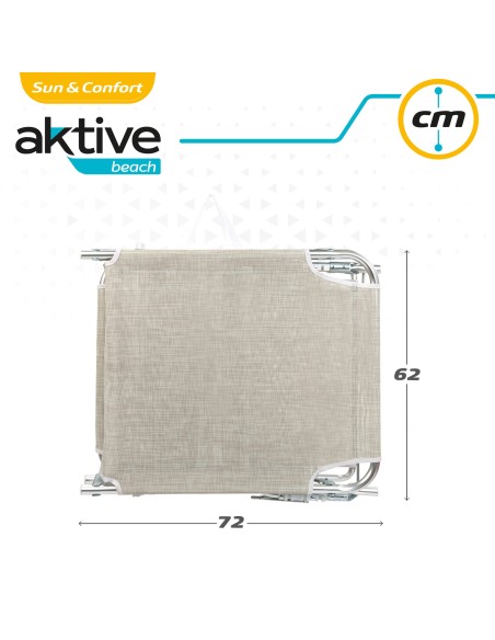 Pack 2 espreguiçadeiras bege + guarda-sol 220 cm multicolorido | Aktive