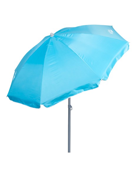 Pack 2 cadeiras fixas anti-capotamento azuis + guarda-sol 180 cm