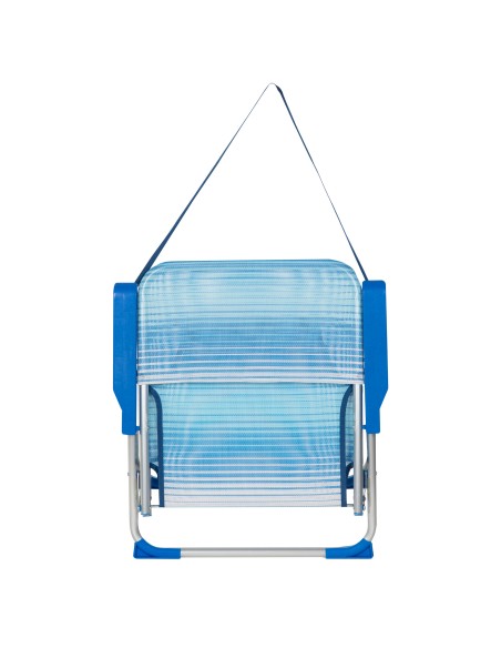 Pack 2 cadeiras fixas anti-capotamento azuis + guarda-sol 180 cm