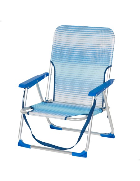 Pack 2 cadeiras fixas anti-capotamento azuis + guarda-sol 180 cm