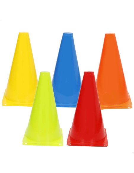 Conjunto de 10 cones de treino multicoloridos, 23 cm, empilháveis e resistentes
