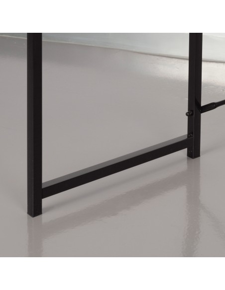 Max Home Secretária em madeira e aço 100x40x70 cm