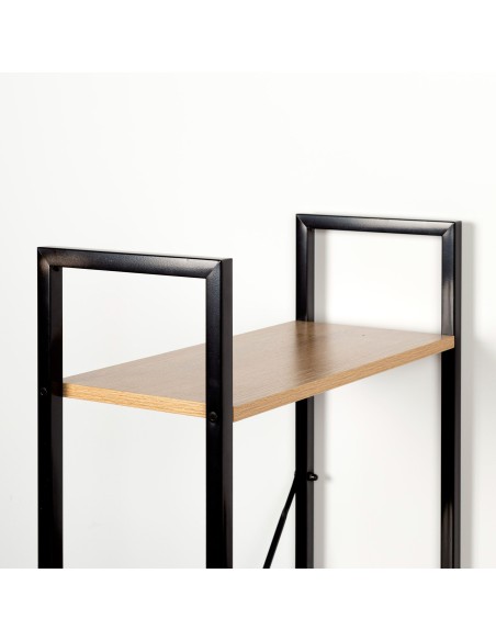 Max Home Secretária com prateleiras em madeira e aço 120x64x120 cm