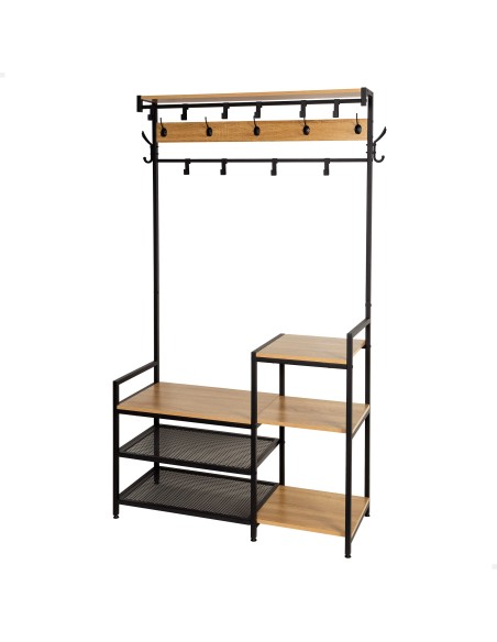 Sapateira Max Home Entrada Madeira e Aço 4 Prateleiras 102x40x180 cm