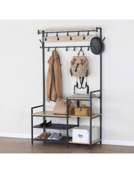 Sapateira Max Home Entrada Madeira e Aço 4 Prateleiras 102x40x180 cm