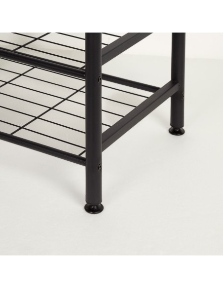 Max Home Sapateira em madeira e aço com 3 prateleiras metálicas 60x40x175 cm