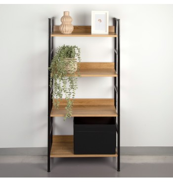 Max Home Prateleira de madeira 4 prateleiras 60x28x126 cm 2
