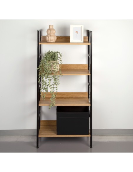 Max Home Prateleira de madeira 4 prateleiras 60x28x126 cm
